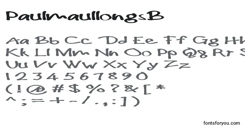 Czcionka PaulmaullongsB – alfabet, cyfry, specjalne znaki