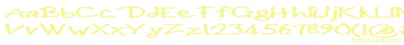 Więcej informacji o czcionce PaulmaullongsB Czcionka PaulmaullongsB – żółte czcionki na białym tle