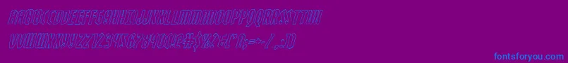 Zollernoutital-Schriftart – Blaue Schriften auf violettem Hintergrund