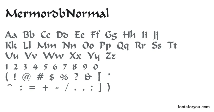 A fonte MermordbNormal – alfabeto, números, caracteres especiais