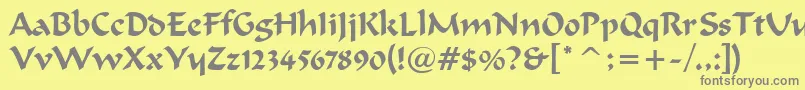 MermordbNormal Font – Gray Fonts on Yellow Background