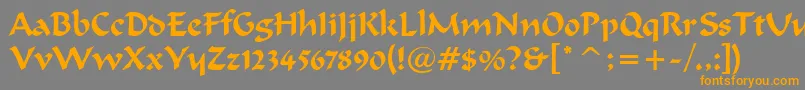 MermordbNormal Font – Orange Fonts on Gray Background