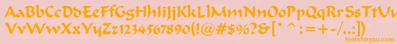 MermordbNormal Font – Orange Fonts on Pink Background