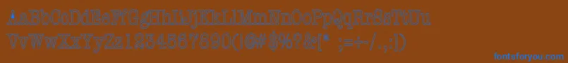 Шрифт Ashtontellermatic – синие шрифты на коричневом фоне