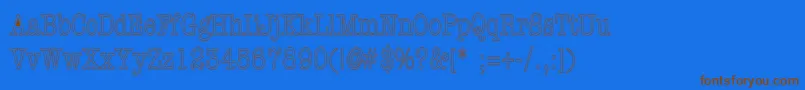 Ashtontellermatic-Schriftart – Braune Schriften auf blauem Hintergrund