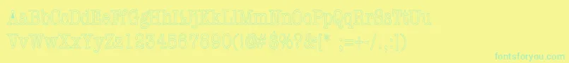 Ashtontellermatic Font – Green Fonts on Yellow Background