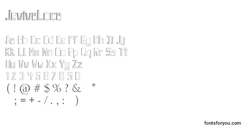 Schriftart JevivaLoca – Alphabet, Zahlen, spezielle Symbole