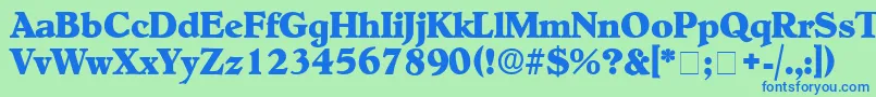 フォントNegotiatDisplaySsi – 青い文字は緑の背景です。