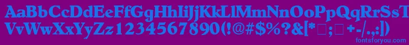 フォントNegotiatDisplaySsi – 紫色の背景に青い文字