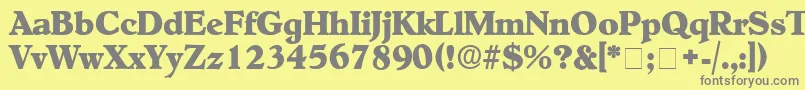 フォントNegotiatDisplaySsi – 黄色の背景に灰色の文字