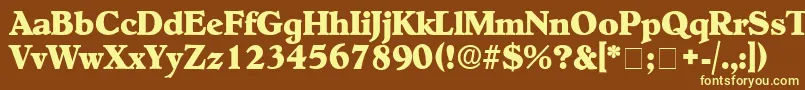 Czcionka NegotiatDisplaySsi – żółte czcionki na brązowym tle