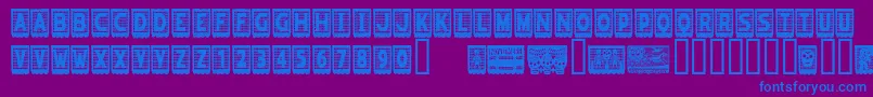 PapelpicadoRegular-fontti – siniset fontit violetilla taustalla