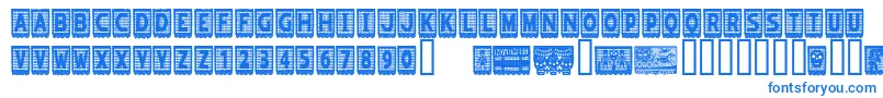 フォントPapelpicadoRegular – 白い背景に青い文字