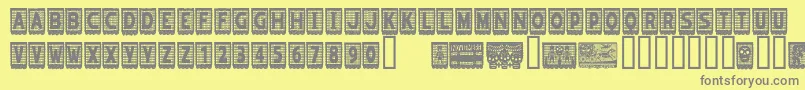 フォントPapelpicadoRegular – 黄色の背景に灰色の文字