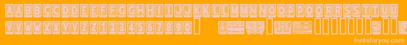 PapelpicadoRegular Font – Pink Fonts on Orange Background