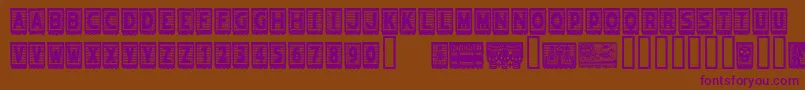 フォントPapelpicadoRegular – 紫色のフォント、茶色の背景