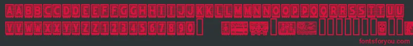 PapelpicadoRegular Font – Red Fonts on Black Background