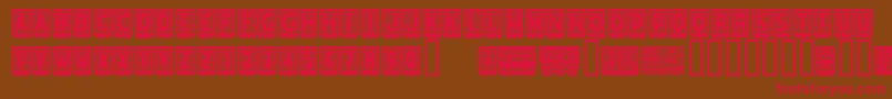 PapelpicadoRegular Font – Red Fonts on Brown Background