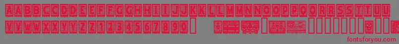 PapelpicadoRegular Font – Red Fonts on Gray Background