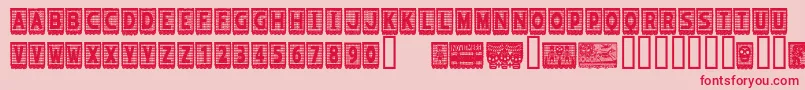 PapelpicadoRegular Font – Red Fonts on Pink Background