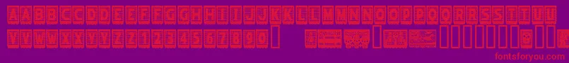 PapelpicadoRegular Font – Red Fonts on Purple Background