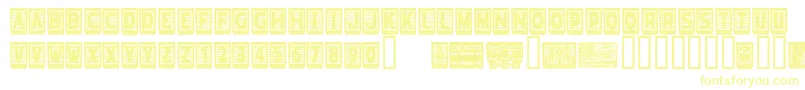 Fonte PapelpicadoRegular – fontes amarelas em um fundo branco