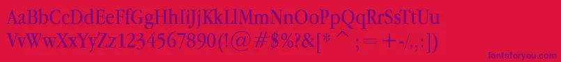 Apple Garamond Font – Purple Fonts on Red Background