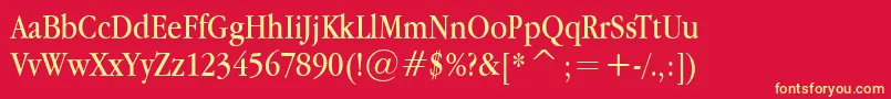 More about Apple Garamond Font Apple Garamond Font – Yellow Fonts on Red Background