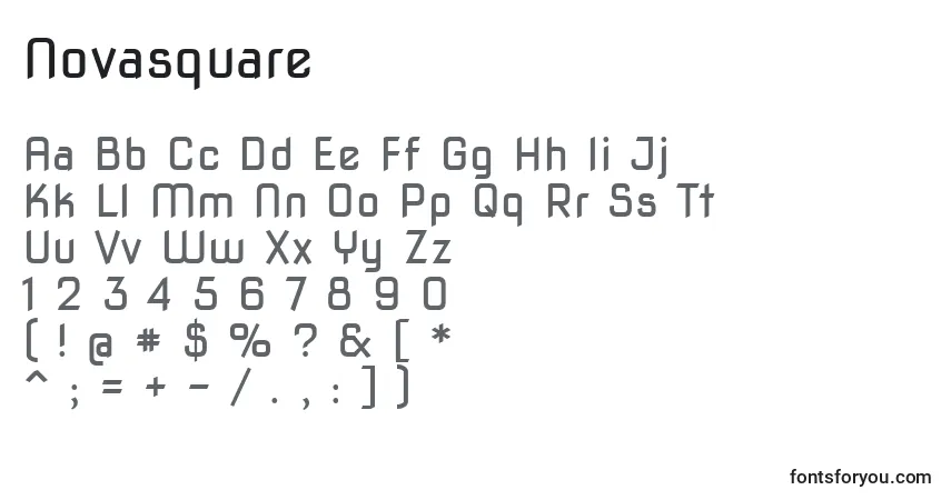 Schriftart Novasquare – Alphabet, Zahlen, spezielle Symbole