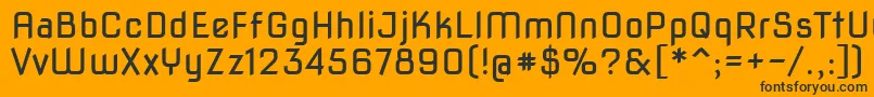 Novasquare Font – Black Fonts on Orange Background