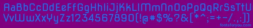 フォントNovasquare – 紫色の背景に青い文字