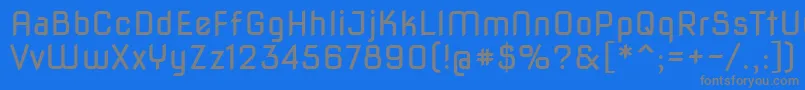 Novasquare-fontti – harmaat kirjasimet sinisellä taustalla