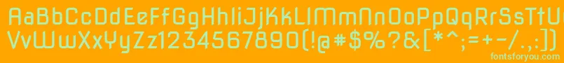 Novasquare Font – Green Fonts on Orange Background