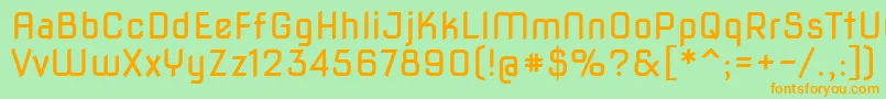 Novasquare Font – Orange Fonts on Green Background