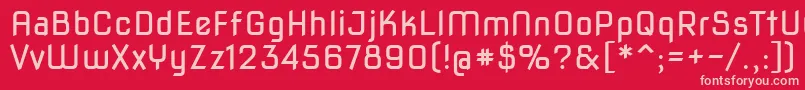 Novasquare-fontti – vaaleanpunaiset fontit punaisella taustalla