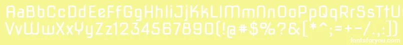 Novasquare-fontti – valkoiset fontit keltaisella taustalla