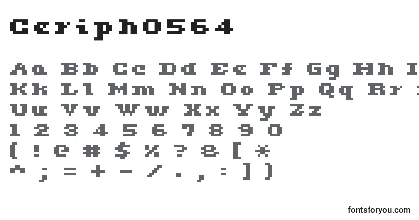 Czcionka Ceriph0564 – alfabet, cyfry, specjalne znaki