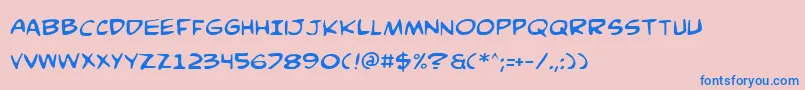 Comicv3-Schriftart – Blaue Schriften auf rosa Hintergrund