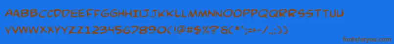 Comicv3 Font – Brown Fonts on Blue Background