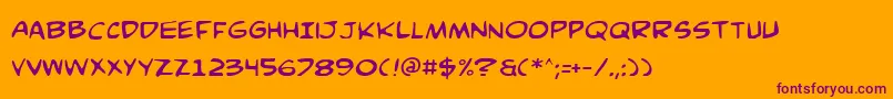 Comicv3 Font – Purple Fonts on Orange Background