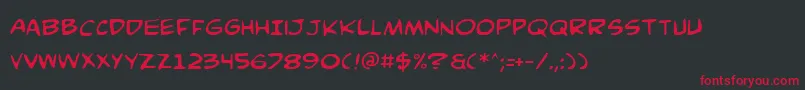 フォントComicv3 – 黒い背景に赤い文字