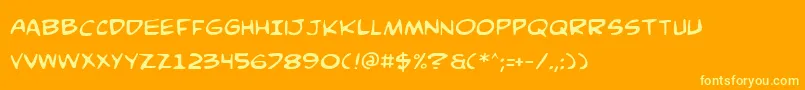 Comicv3 Font – Yellow Fonts on Orange Background