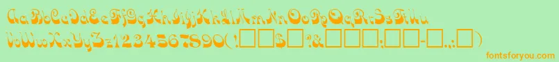 DominicRegular Font – Orange Fonts on Green Background