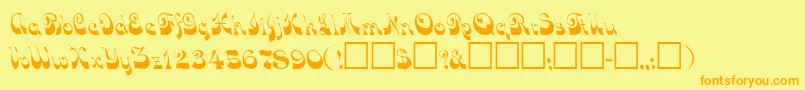 DominicRegular Font – Orange Fonts on Yellow Background