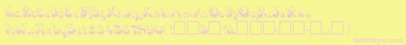 DominicRegular Font – Pink Fonts on Yellow Background