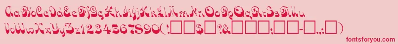 DominicRegular-Schriftart – Rote Schriften auf rosa Hintergrund