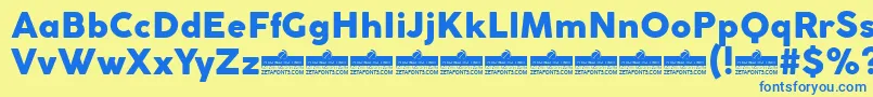 CocogothicHeavyTrial Font – Blue Fonts on Yellow Background