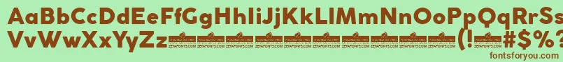 CocogothicHeavyTrial Font – Brown Fonts on Green Background