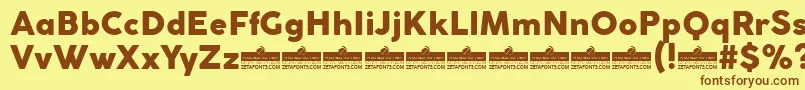 CocogothicHeavyTrial Font – Brown Fonts on Yellow Background