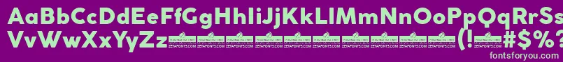 CocogothicHeavyTrial Font – Green Fonts on Purple Background